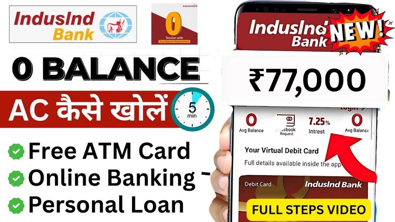 IndusInd Bank Account Opening Online 2026 | Indusind Bank Zero Balance Account Opening Online