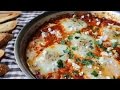 Shakshuka - Eggs Poached in Spicy Tomato Pepper Sauce