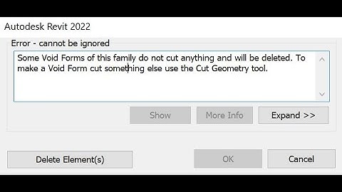 Error in Revit (some void forms of this family do not cut anything and will be deleted).