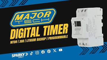 Major Tech MTD8 | 30A Digital Programmable Timer | Lithium Backup