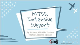 ESU 8 - MTSS Monday Intensive Support