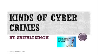 KINDS OF CYBER CRIMES #cybercrimes #cyberlaws #bcom