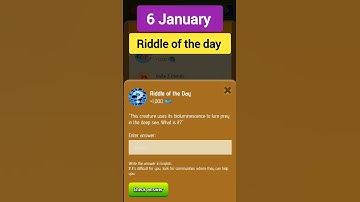 ZOO RIDDLE OF THE DAY | TODAY 6 JANUARY RIDDLE OF THE DAY