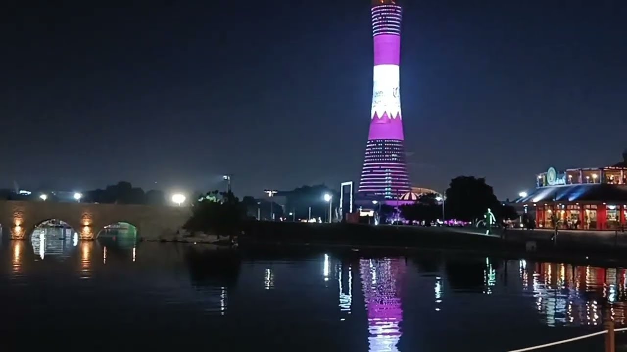 Night View Of Aspire Park -Doha ,Qatar/Best Place to Visit Qatar