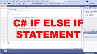 C# IF ELSE IF Statement
