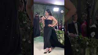 Rosalía Emits Sultry Vixen In All Black Dior Dress At 2024 Met Gala | Billboard #Shorts