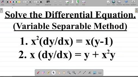 Variable Separable Method 1 | How to Solve Differential Equations Using Varianble Separable Method