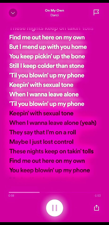 On my own-Darci/speed up #keşfet #spotify #lyrics #speedsong #speedup #music #song