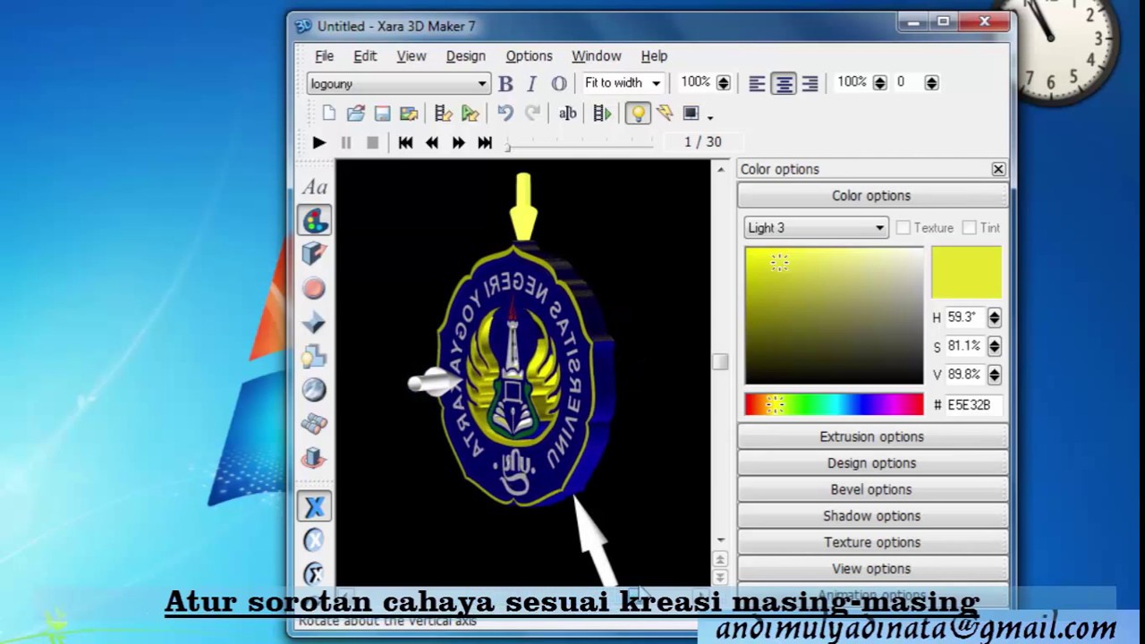 Membuat Animasi Logo 3D Berputar Dengan Font Creator Xara 3D Maker