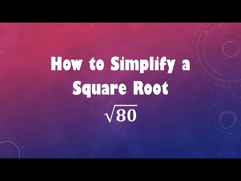 How to Simplify a Square Root: sqrt(80)