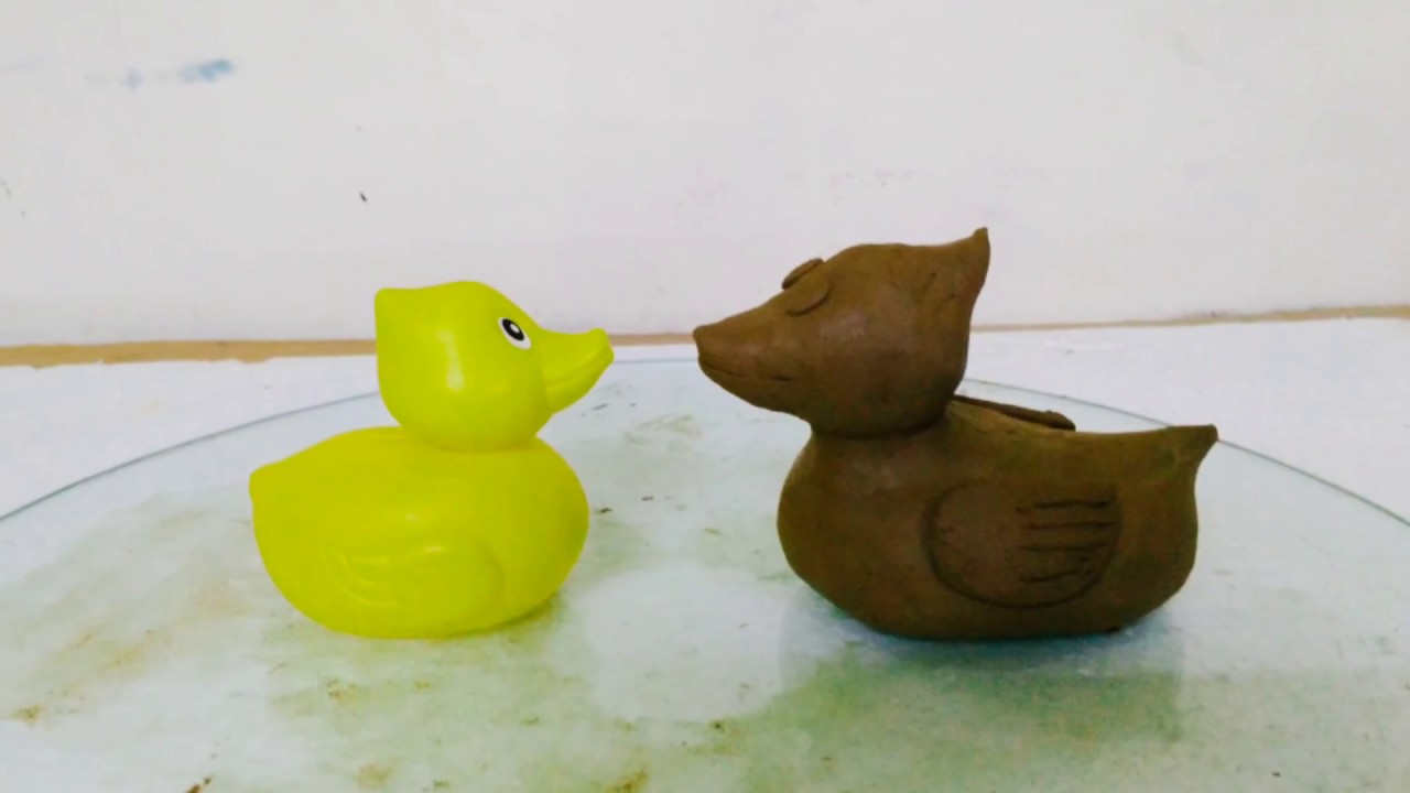 Membuat  bebek  dari  tanah  liat  easy way to make duck from 