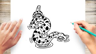 How to Draw A Anaconda