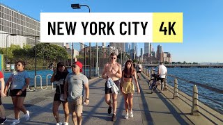 Walk Manhattan NYC | East River Greenway, New York City 4K