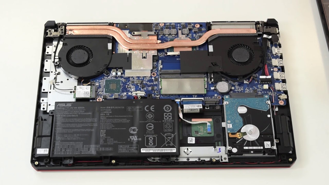 ASUS Gaming FX504 - disassembly upgrade options