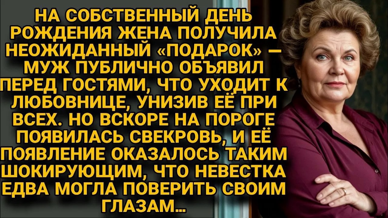 Муж ушёл к любовнице в день рождения жены, но появление свекрови всех шокировало