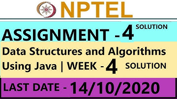 Data Structures and Algorithms Using Java |Week -4 Assignments-4 Solution |#NPTEL