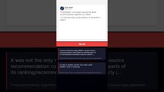 ❌ FALSE: "X is the only major social platform to publicly open sour..." #Shorts