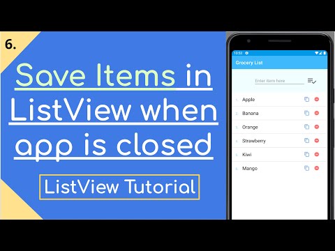 6. Save Grocery List when App is Closed | Extension