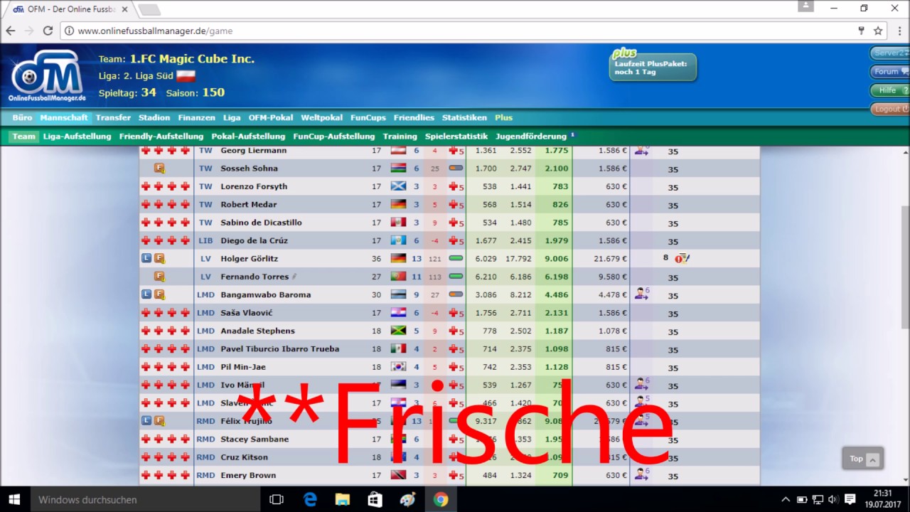 Lets play OFM - Saisonumbruch Classic-Server (OFM, OnlinefußballmanagerOFM) 