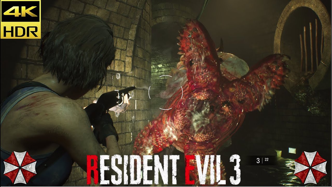 Hunter γ[gamma] Kill attack Scene | 4K HDR | Resident Evil 3