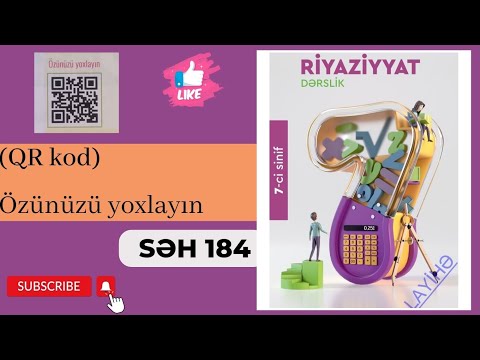 Riyaziyyat 7-ci sinif (yeni kitab). Səh 184. QR kod (özünüzü yoxlayın).