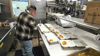 Behind the scenes: food prep at Los Angeles missions annual Easter event on Friday April 18th 2005