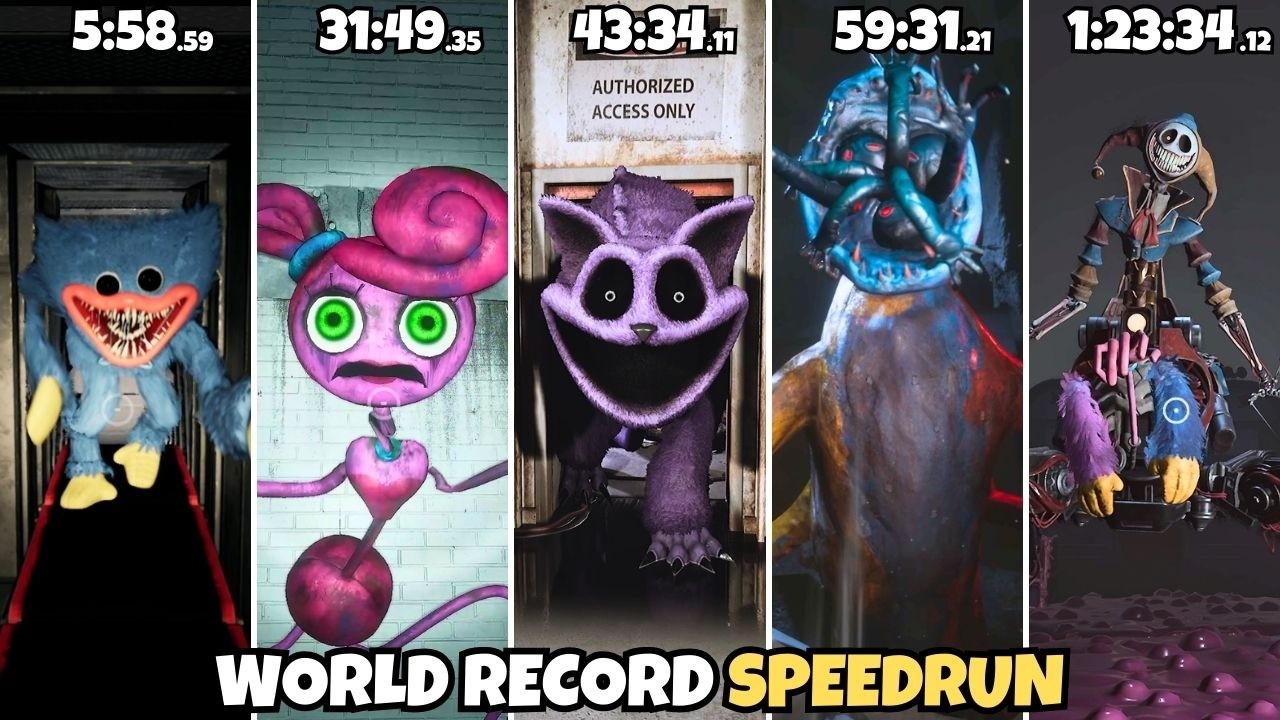 Poppy Playtime: Chapter 1,2,3,4,5-World Record Speedrun(Glitchless)