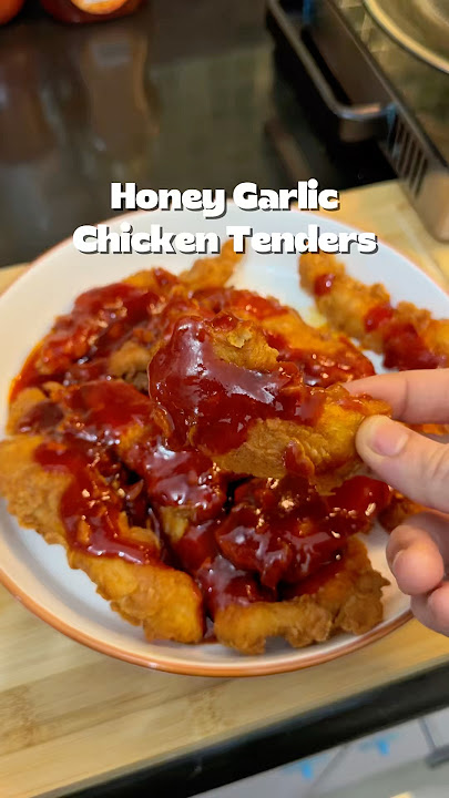 Hot Honey Garlic Chicken Tenders super juicy #shorts #chickentenders #garlicchicken #chickenrecipe