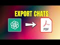 ChatGPT to PDF  Simple Method to Export Chats