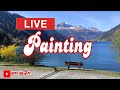 Testing live painting  lake acrylic painting  gene artlivepainting