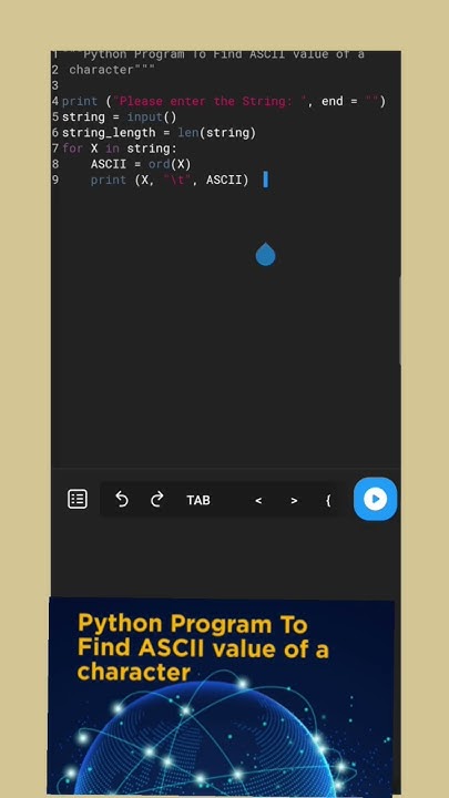Python Program To Find ASCII value of a character #python #coding # ...