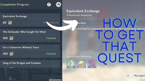 How to get "Equivalent Exchange" Quest Guide 👍 .......Genshin Impact