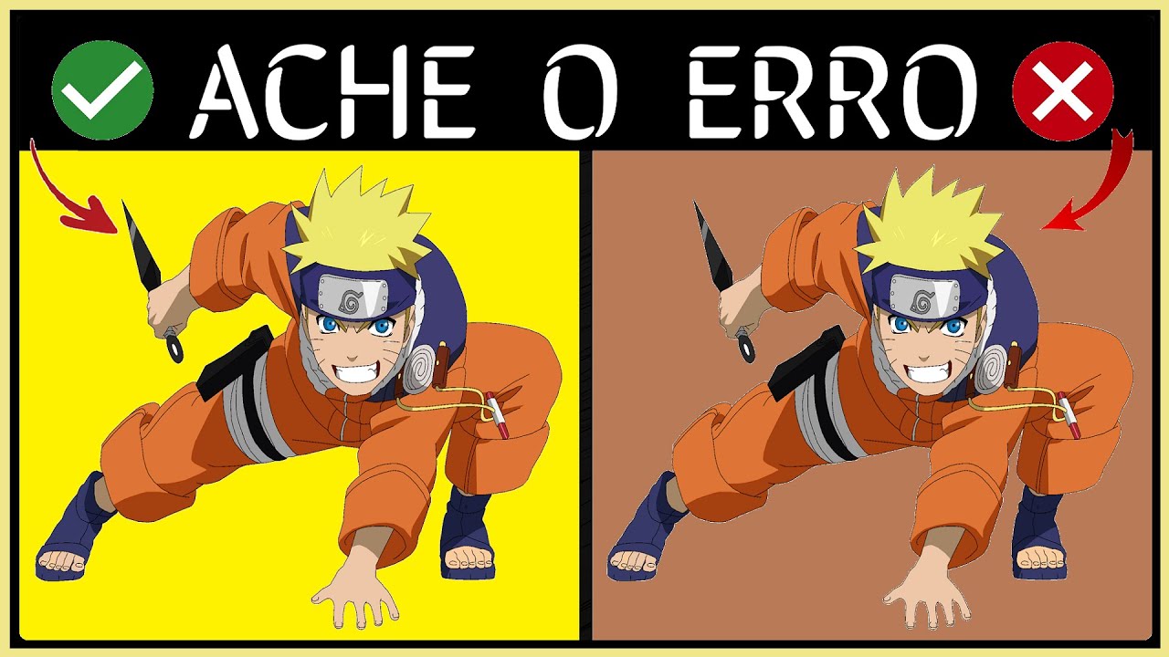 Encontre os 7 erros no Naruto  Jogo Dos 7 Erros em Naruto Shippuden 