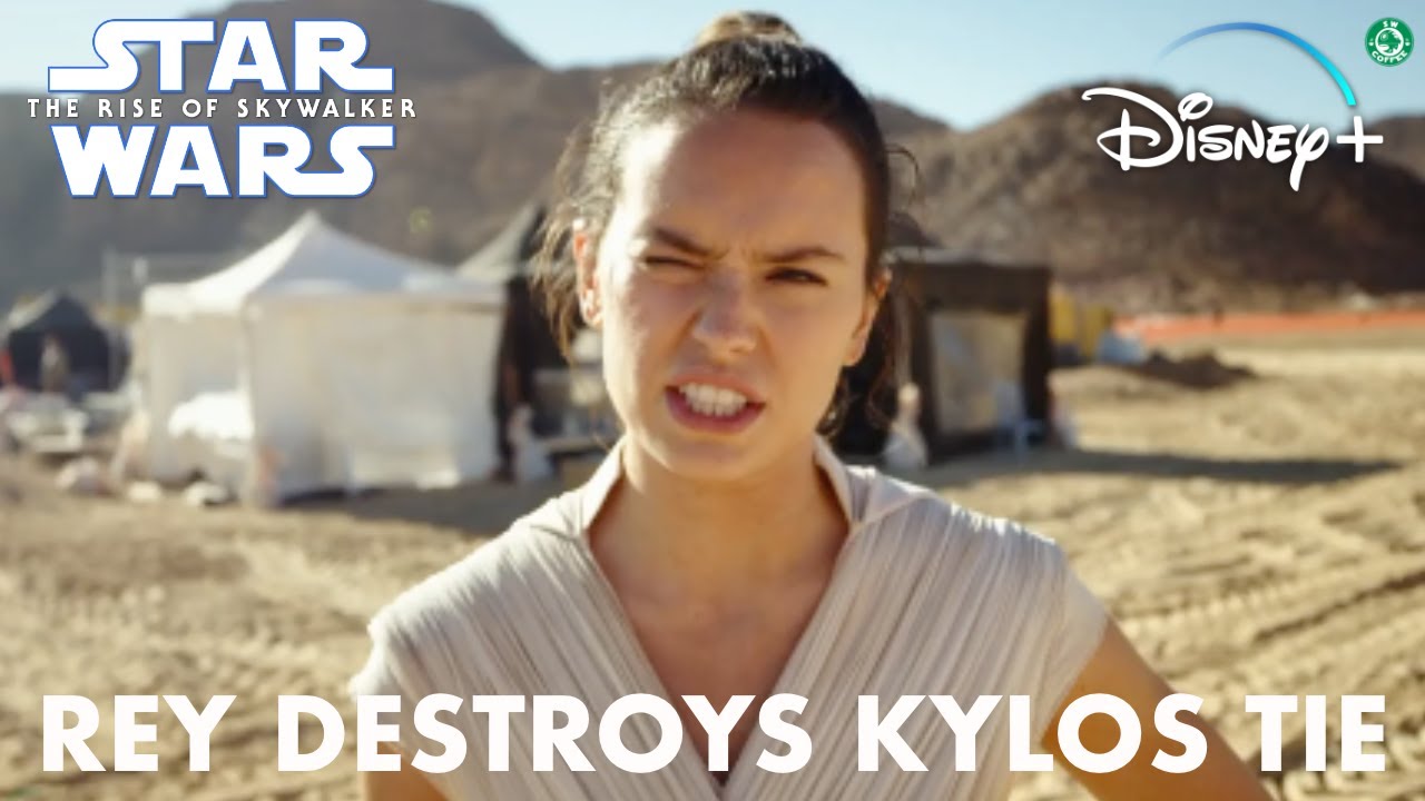 Rey Destroys Kylo Rens TIE Fighter Behind the Scenes Star Wars The Rise of Skywalker