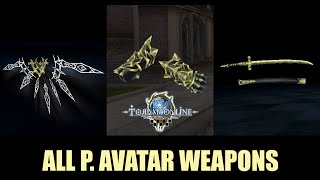 All P. Avatar Weapon Appearances & Stats - Toram Online