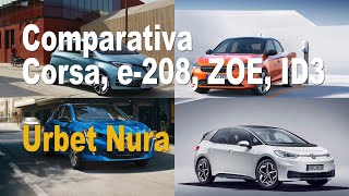 Comparativa Corsa, e 208, ZOE, ID3, Urbet Nura