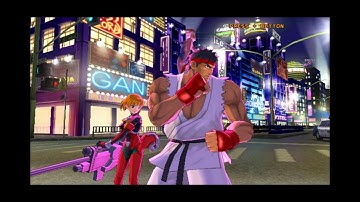 Tatsunoko vs. Capcom: Ultimate All-Stars [Wii].   Ryu & Saki Playthrough. (60Fps)