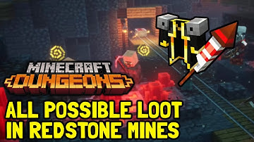 Minecraft Dungeons All Possible Loot In Redstone Mines Showcase (All Weapons, Artifacts & Armor)