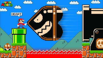 Super Mario Bros. but Everything Mario Touches Turns into HEARTS (Part 2)...