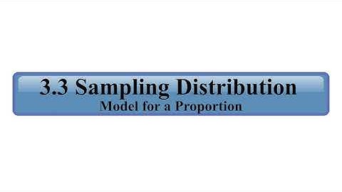 STAT 251 Video 16 Sampling Distribution Models for a Proportion
