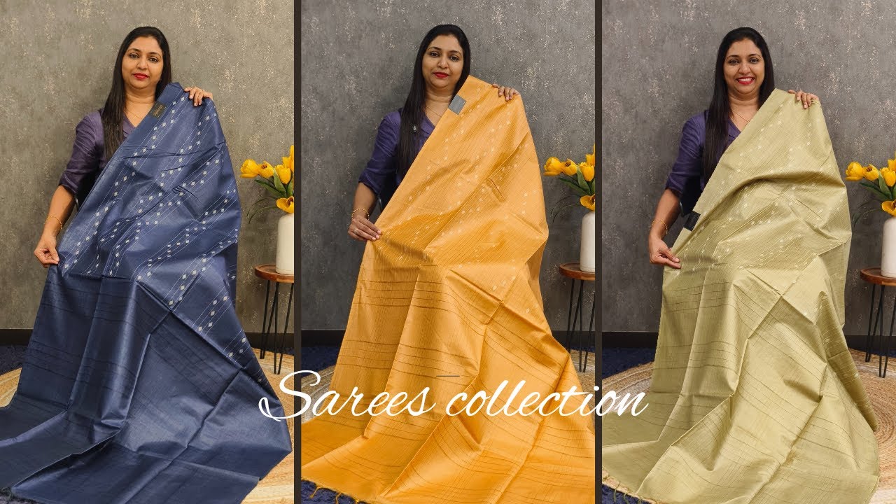 Semi Tussar Saree's Collections ✨ || 𝐆𝐋𝐈𝐓𝐙𝐈𝐍𝐃𝐈𝐀 FASHIONS 💖