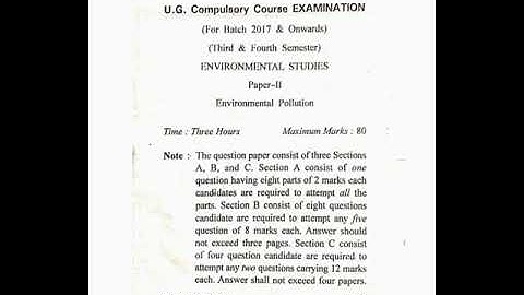 B.a EVs question paper 4th semester#cdlu#2019