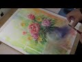 水彩画制作過程.11(窓辺のバラを描く) / ムッチーWATERCOLOR PROCESS-11