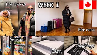WEEK 1 in CANADA as an International student/ Room Tour, Buying furniture and Home essentials