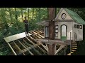 Building a beautiful treehouse in the forest alone  part 1