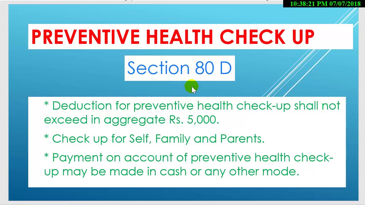 Preventive Health Check Up Tax Deduction