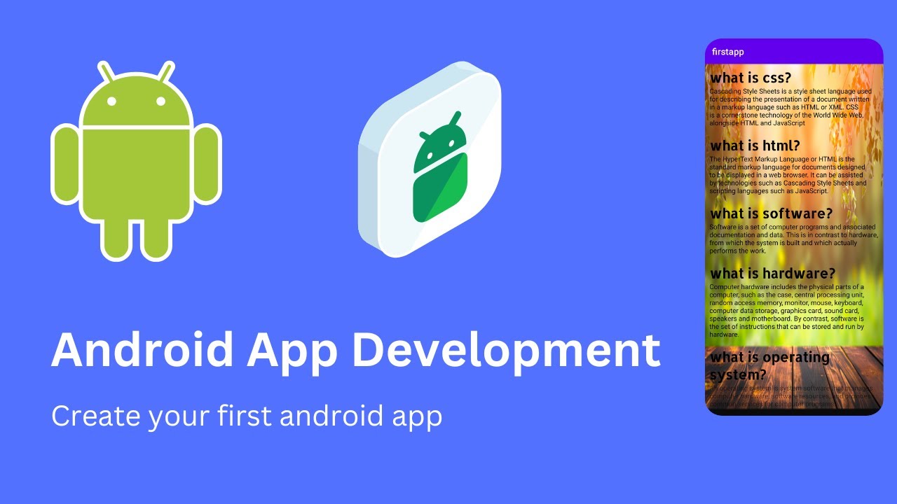 Create Our First Android App || Android App Development Tutorial ...