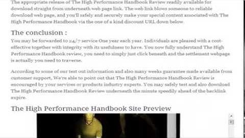 The High Performance Handbook Review -- The High Performance Handbook