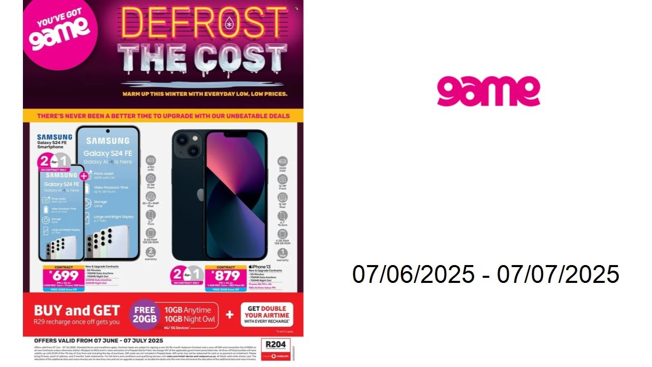 Game specials - Vodacom - 07/06/2025 - 07/07/2025