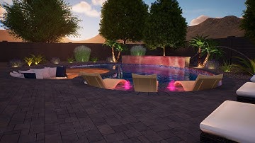 Backyard 3D Landscape and Pool Design | Structure Studios VIP3D